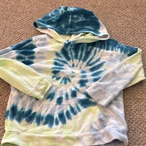 Old Navy Blue and Green Tie-Dye Hoodie